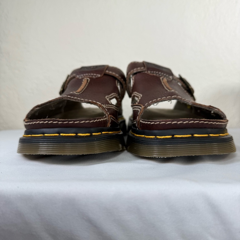 Vintage Dr. Doc Martens 8A59 Fisherman Sandals Chunky Buckle Strap Brown Slides - Picture 6 of 15